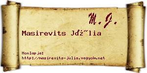 Masirevits Júlia névjegykártya